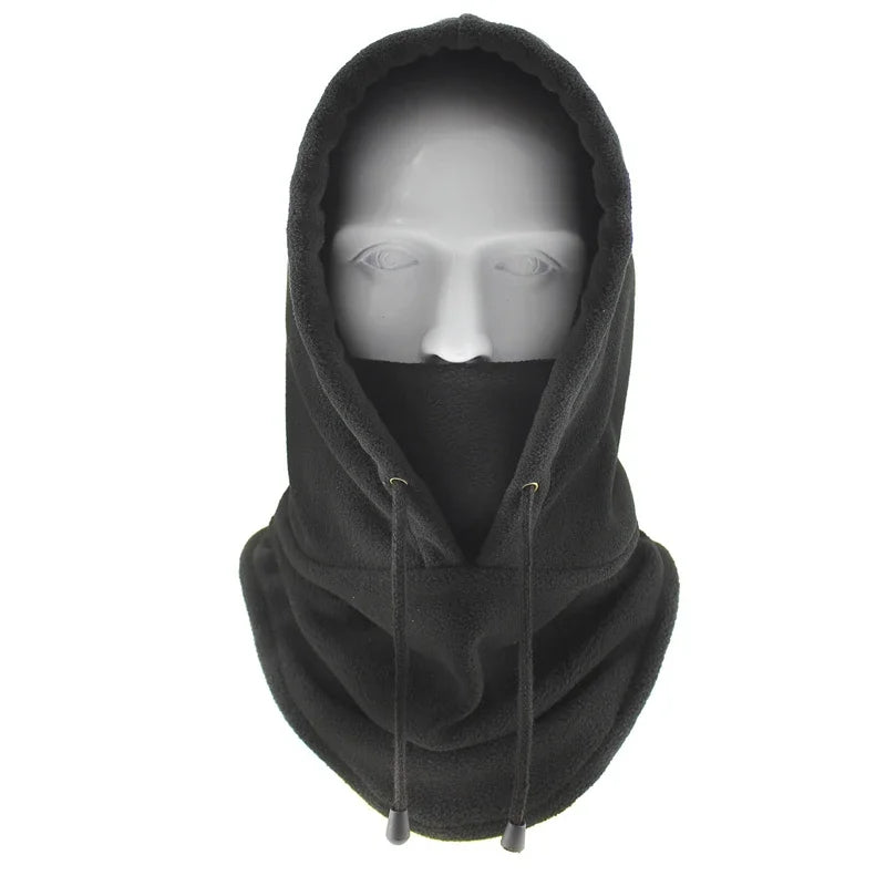 Cotton Polyester Fleece Thermal Hooded Neck Warmer Winter Hat