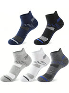 5 Pairs Polyester Elastane Knit Ankle Crew Socks
