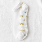 Polyester Elastane Floral Ankle Socks