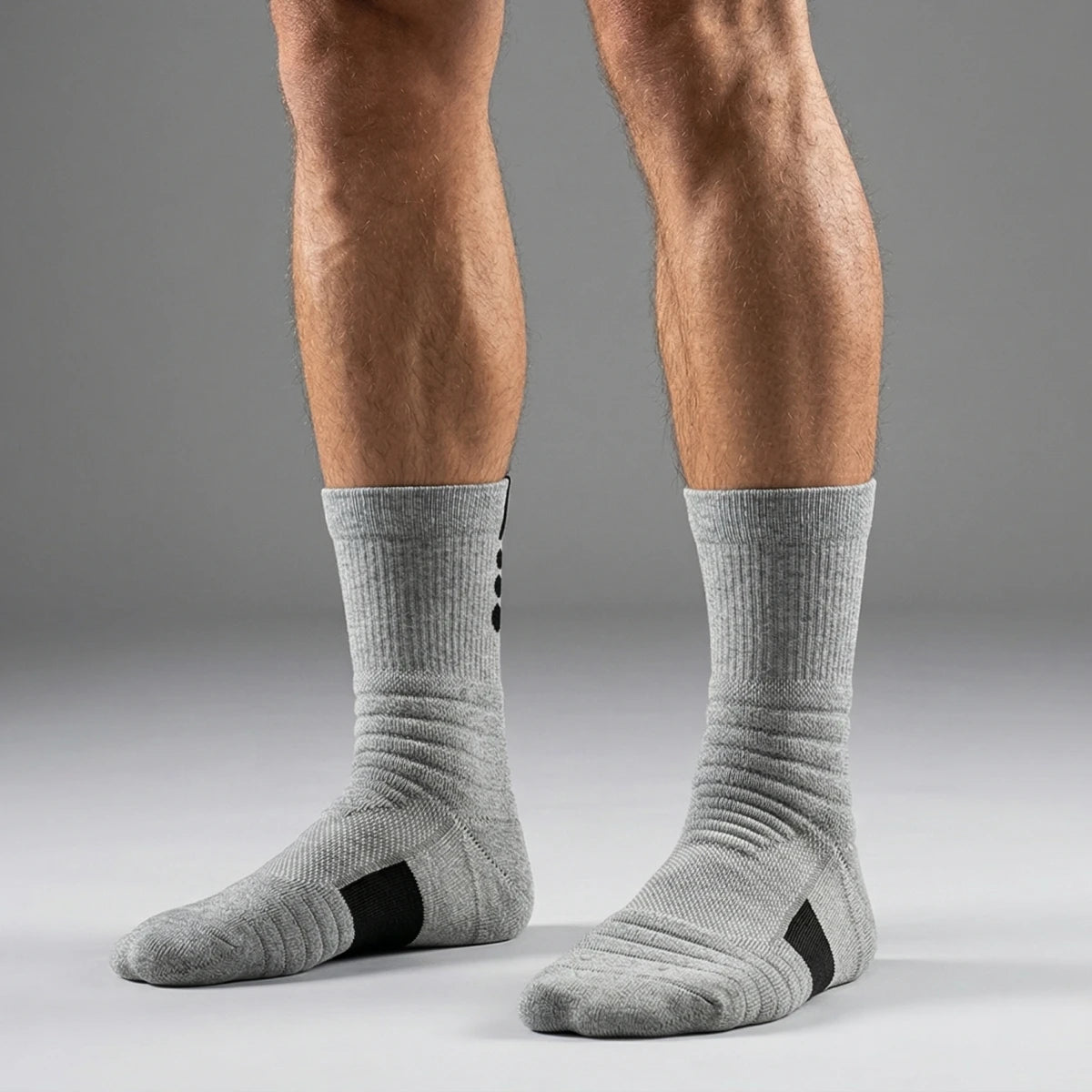 Polyester Elastane Cushioned Athletic Crew Socks - 1
