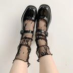 Polyester Floral Lace Breathable Ankle Socks