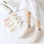 Polyester Elastane Women Low Cut Cartoon Pattern Ankle Socks