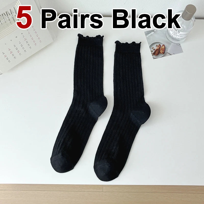 Polyester Elastane Casual Mid Tube Socks