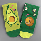 Cotton Blend Avocado Print Mid Calf Casual Socks