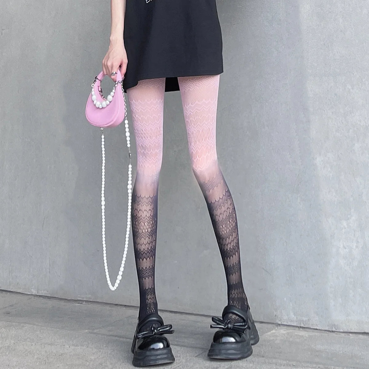 Gradient Pattern Polyester Nylon Tights