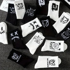 Polyester Elastane Graffiti Crew Socks