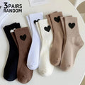 Polyester Elastane Heart Pattern Mid Tube Casual Socks