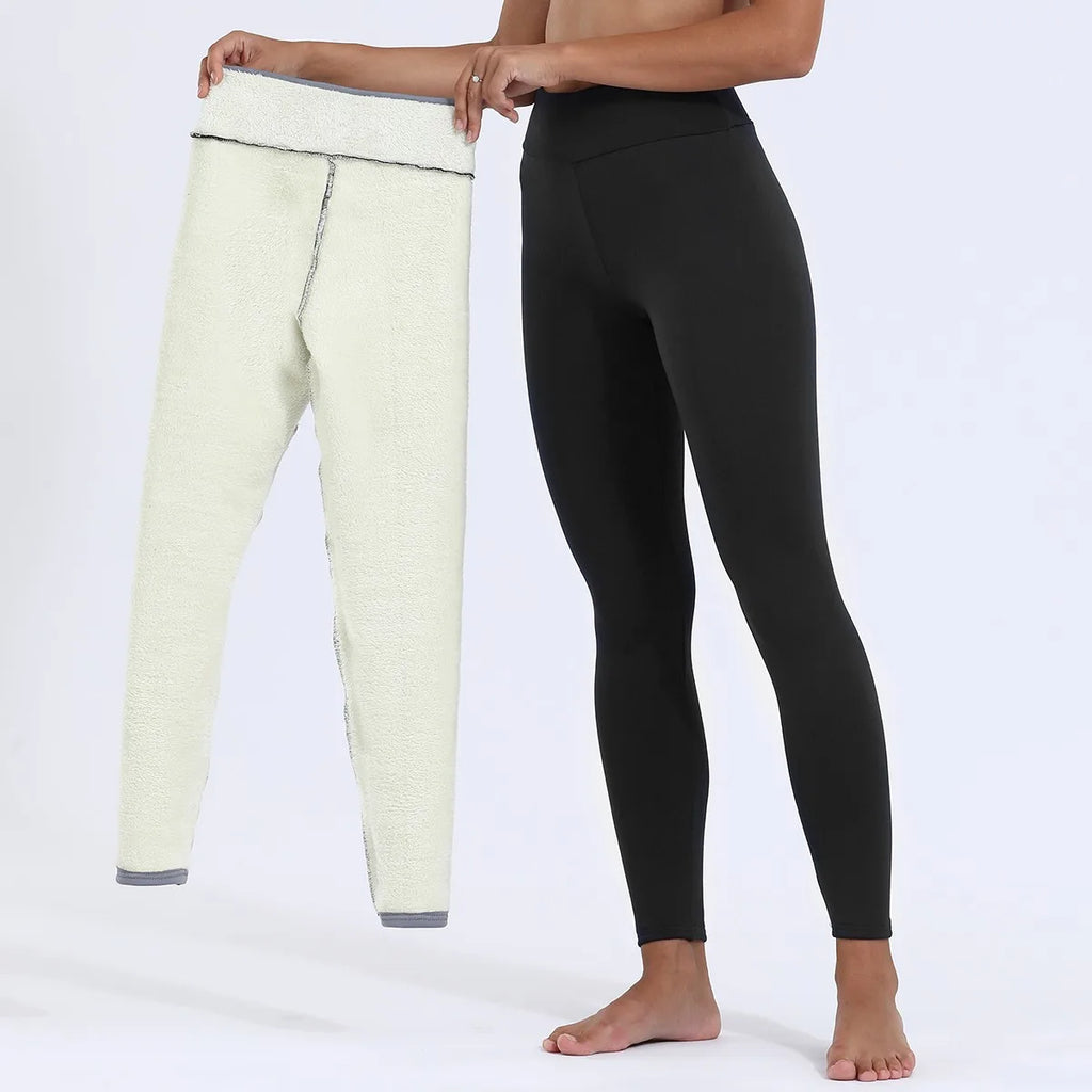 Polyester Fleece Lined High Waist Leggings