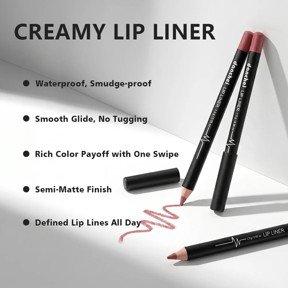 12 Piece Waterproof Matte Lip Liner Pencil Set - 7