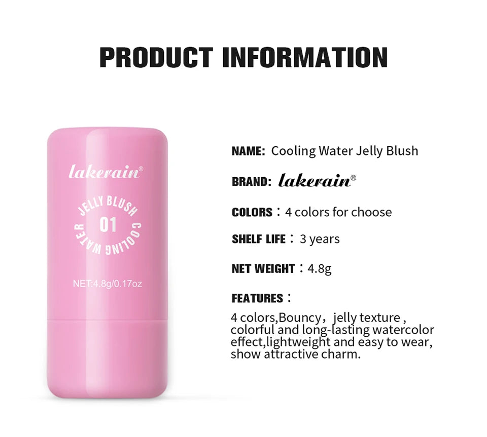 Cooling Water Jelly Tint Blush Stick for Lips and Cheeks