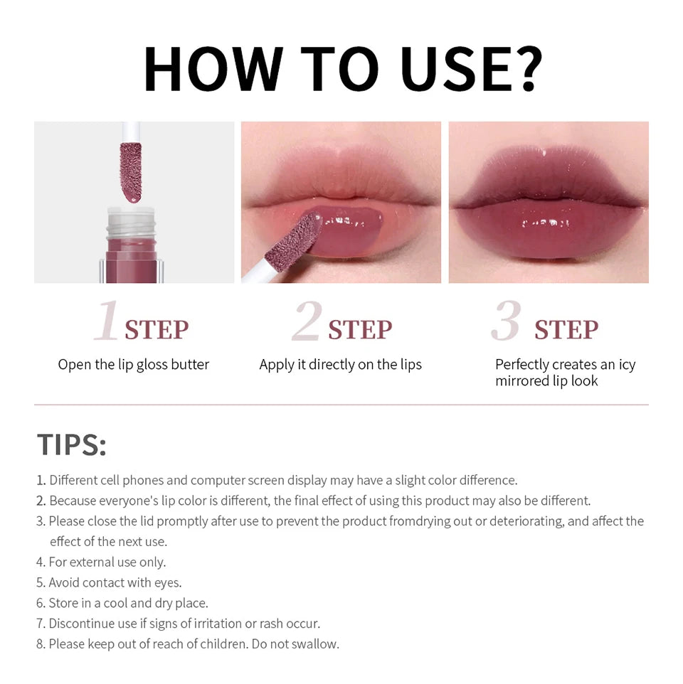 Moisturizing Liquid Lip Gloss Butter With High Shine Finish