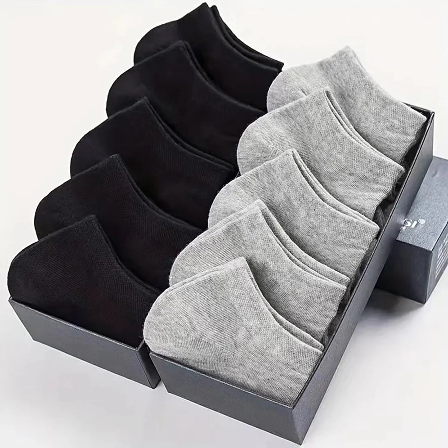 Mens Polyester Elastane Breathable No Show Ankle Socks