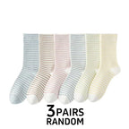 Polyester Elastane Striped Crew Socks