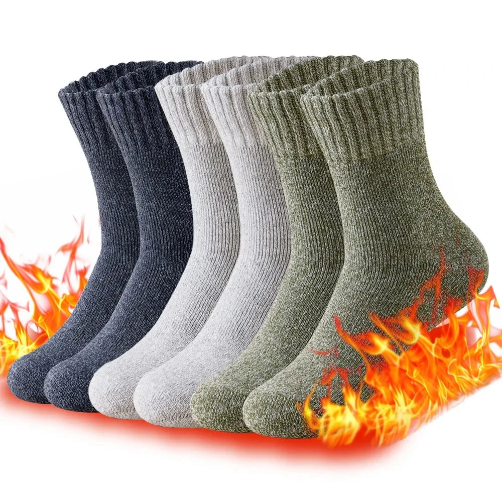 Polyester Elastane Knit Crew Socks Three Pair Set