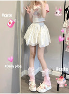 Acrylic Knitted Lace Bow Leg Warmers
