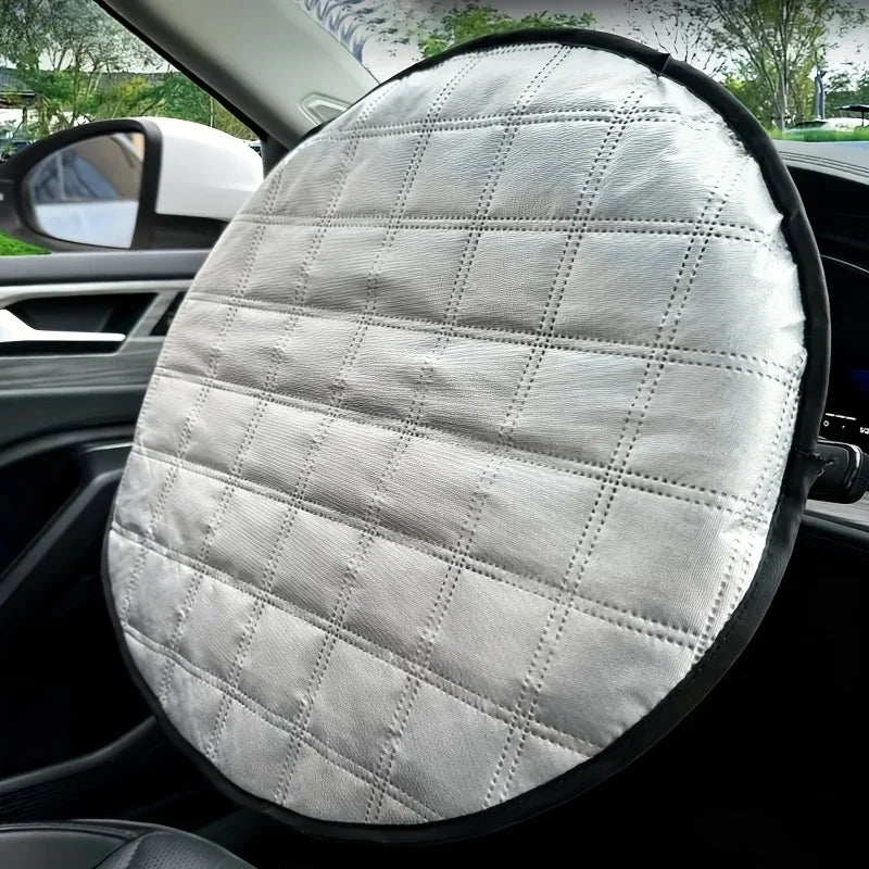 Reflective Aluminum Foil Car Steering Wheel Sun Shade Cover
