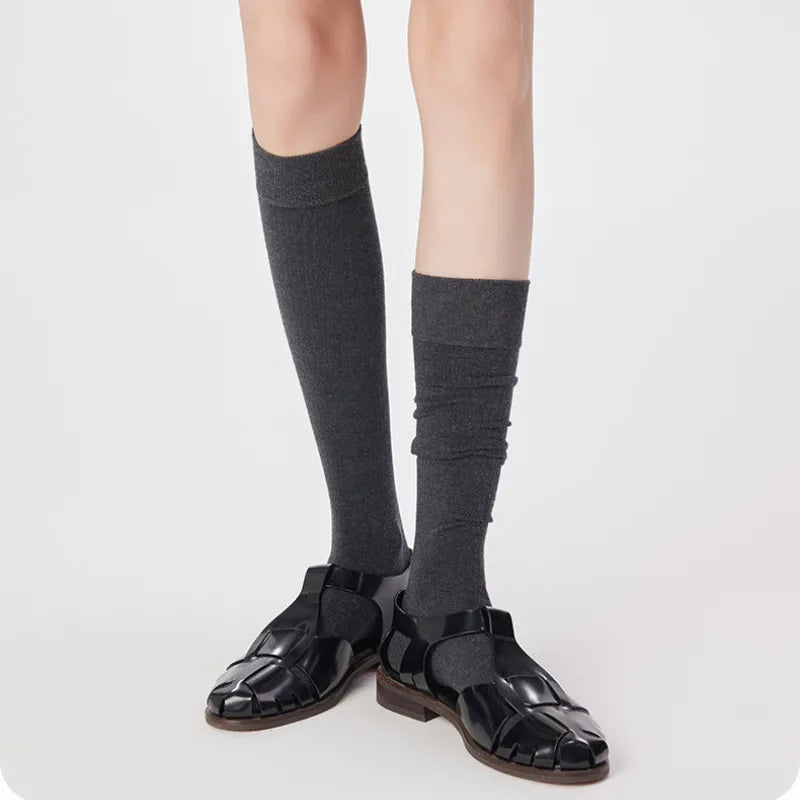 Wool Cotton Blend Knee High Casual Socks