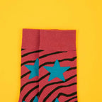 Cotton Blend Star Pattern Crew Socks