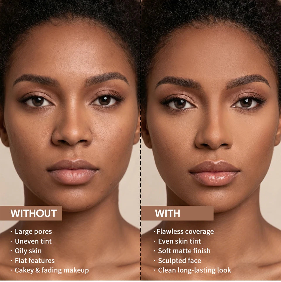 Matte Bronze Pressed Powder Face Contouring Makeup