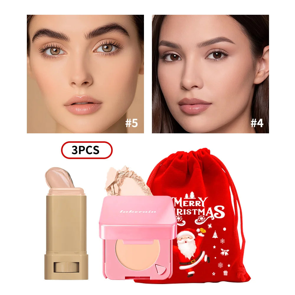 Foundation Stick and Pressed Powder Makeup Set