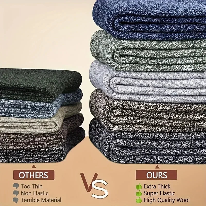 Polyester Elastane Knit Mid Calf Thermal Socks for Men