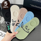 Polyester Blend Cartoon Pattern Low Tube Casual Socks