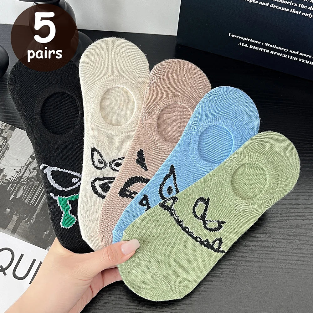 Polyester Blend Cartoon Pattern Low Tube Casual Socks