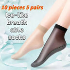 Cotton Nylon Low Tube Casual Socks 5 Pair Set