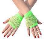 Nylon Elastane Rhinestone Fishnet Fingerless Gloves