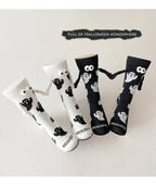 Cotton Ghost Design Magnetic Hand Holding Crew Socks