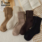Polyester Elastane Knit Winter Crew Socks