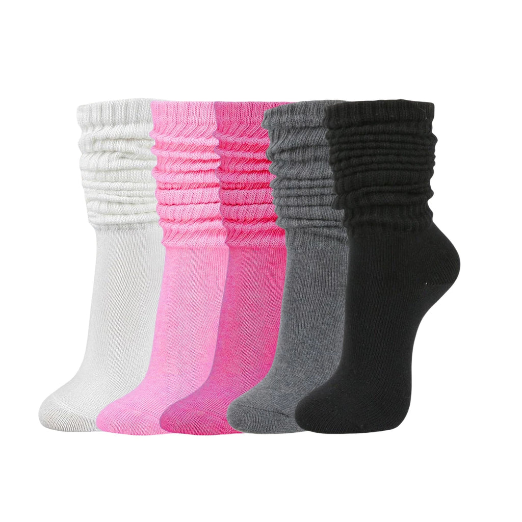 Polyester Elastane Slouch Casual Socks Five Pack