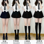 Solid Color Nylon Velvet Womens Knee High Socks