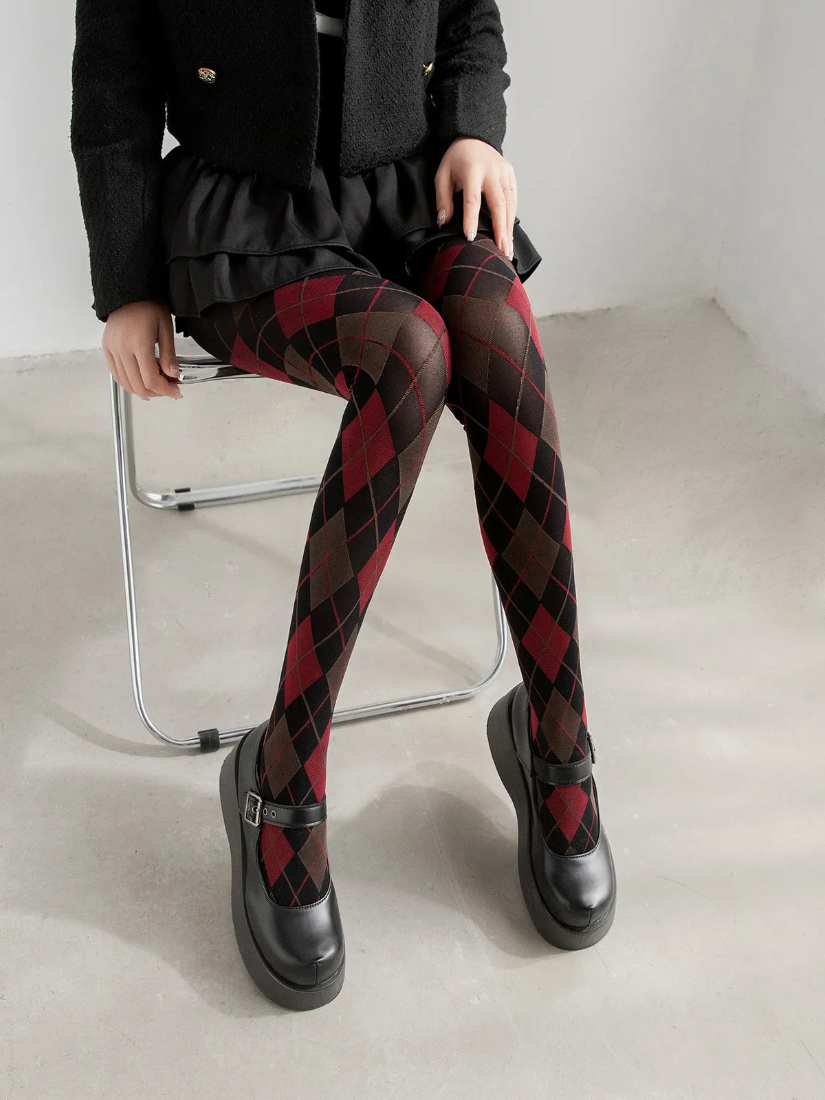 Geometric Pattern Nylon Pantyhose Tights