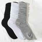 Polyester Elastane Pleated Mid Length Women Casual Socks