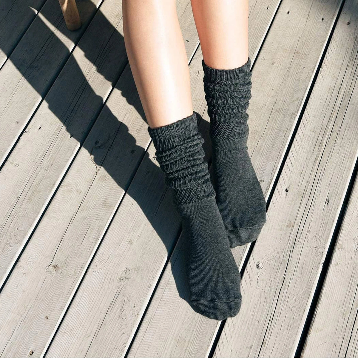 Polyester Elastane Women Slouch Crew Socks