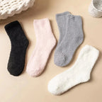 Polyester Elastane Fuzzy Crew Socks Set