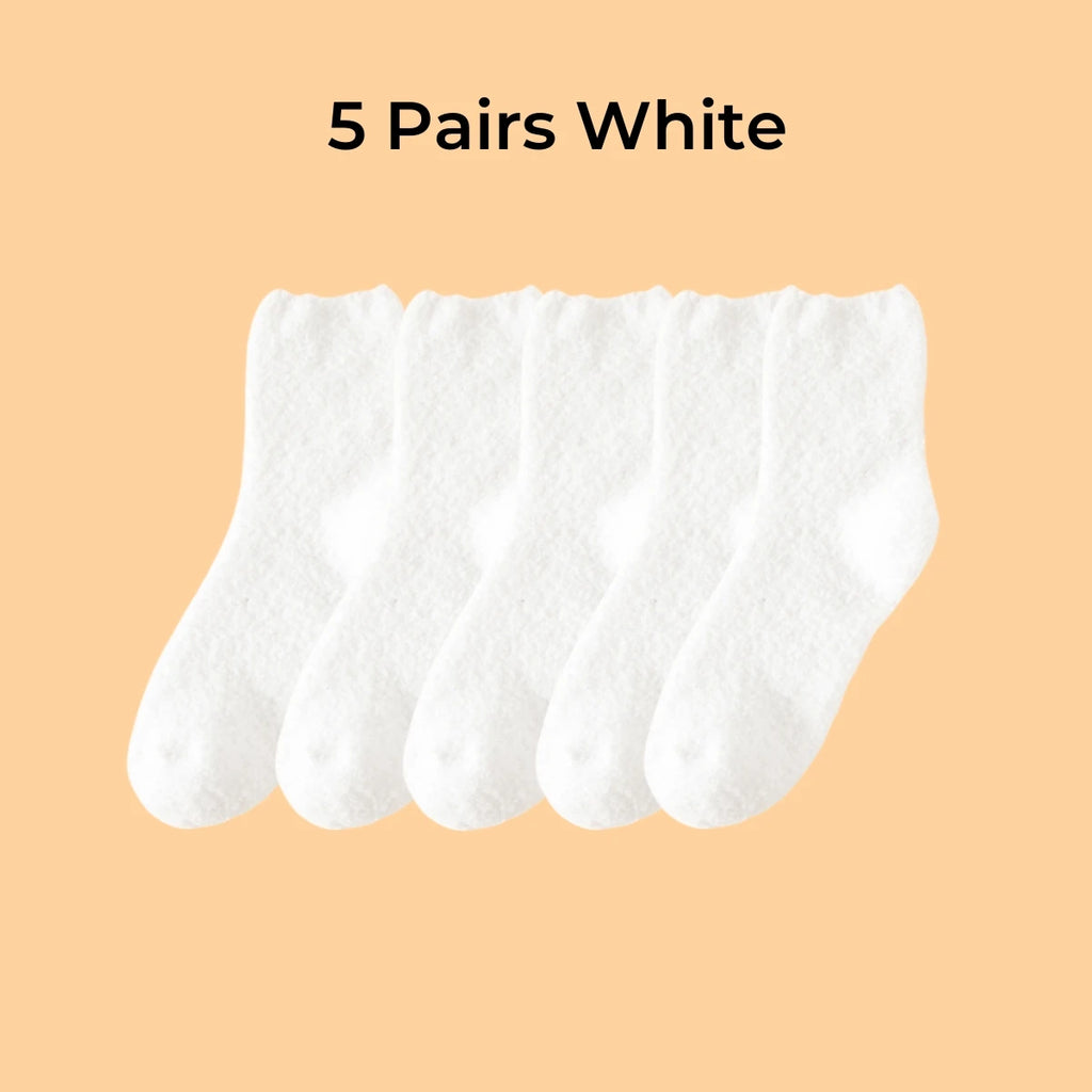 Polyester Elastane Thick Fuzzy Crew Socks for Women