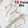 Floral Polyester Elastane Low Cut Socks