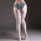 Geometric Lace Pattern Nylon Pantyhose