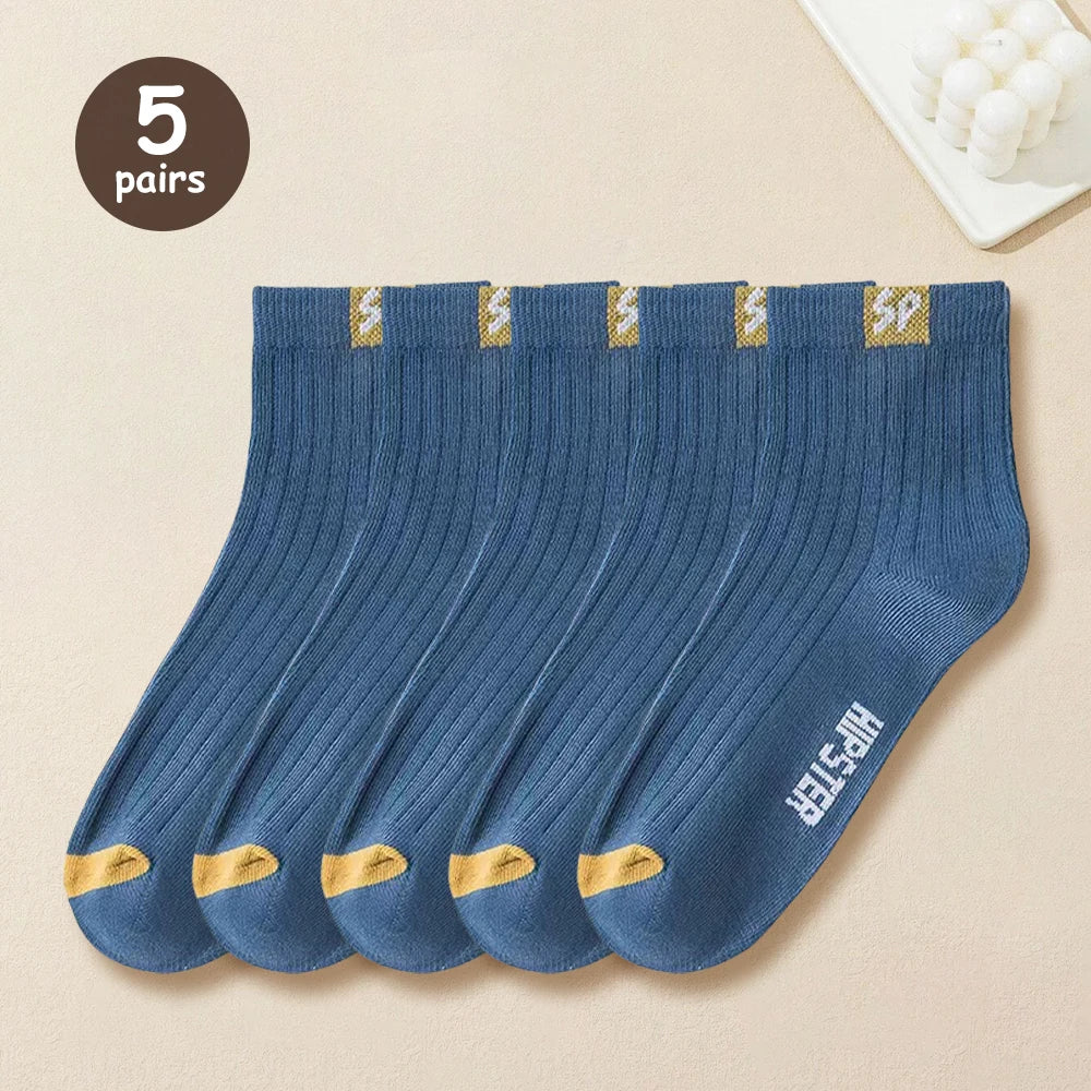Mens Breathable Polyester Spandex Low Tube Casual Sports Socks