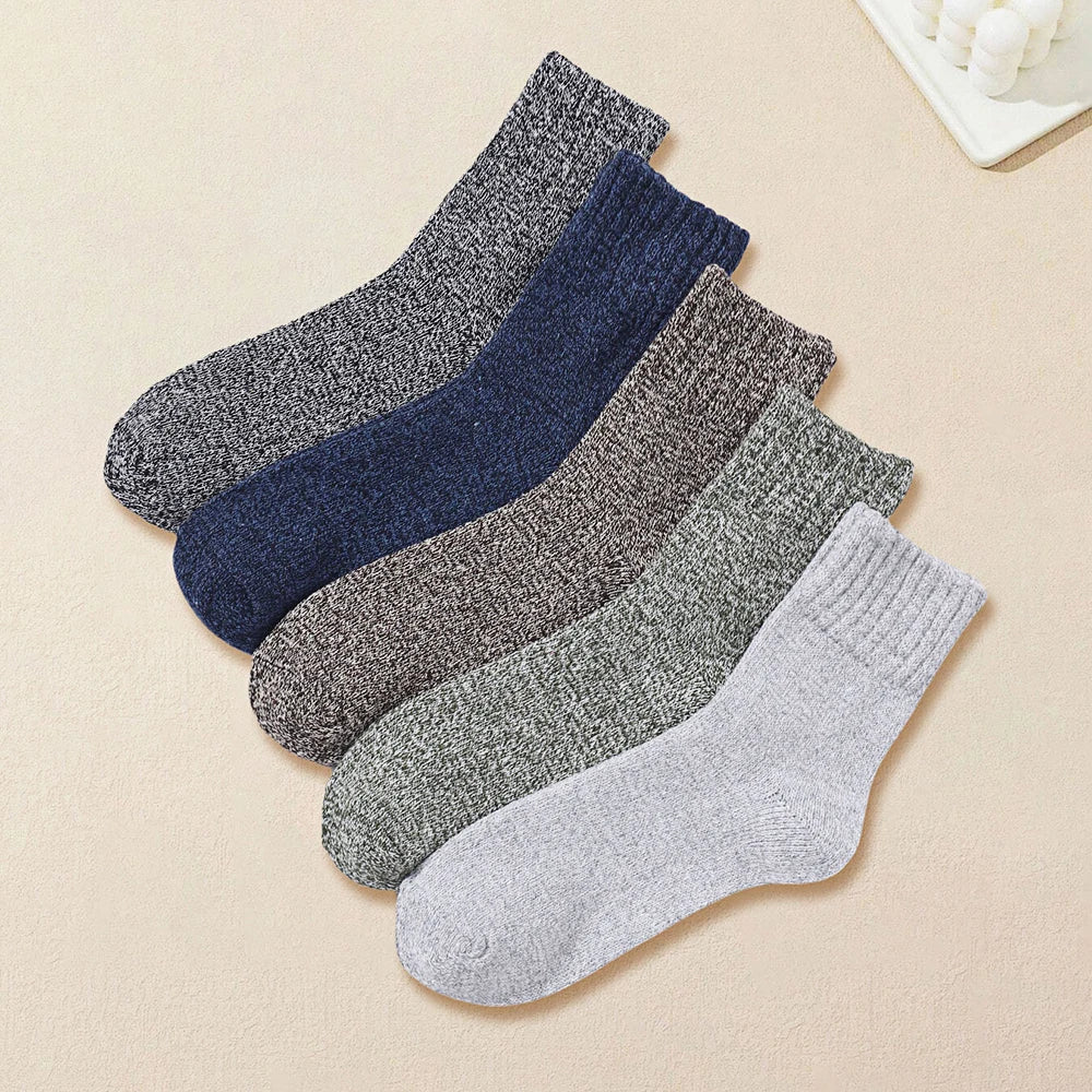 Mens Polyester Spandex Knit Crew Socks