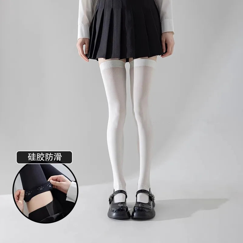 Polyester Thigh High Stockings Anti Slip Socks