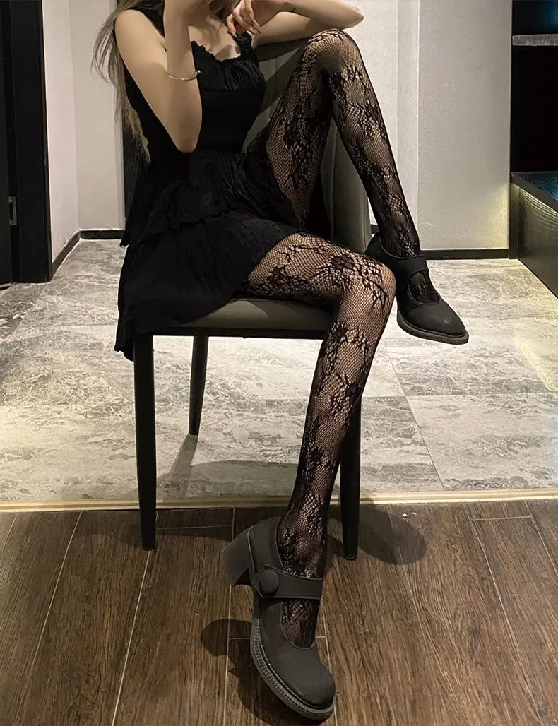 Floral Lace Mesh Women Tights