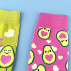 Cotton Blend Avocado Pattern Casual Mid Calf Socks