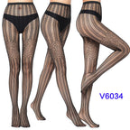 Nylon Spandex Jacquard Patterned Fishnet Pantyhose Tights