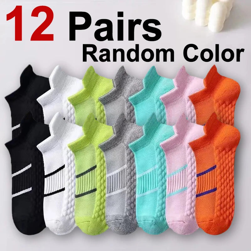 Polyester Elastane Striped Low Cut Sports Ankle Socks