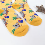 Cotton Blend Koala Pattern Mid Calf Casual Socks