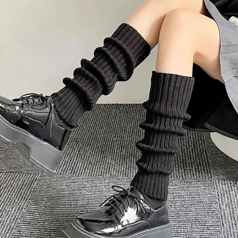 Knitted Cotton Blend Leg Warmers