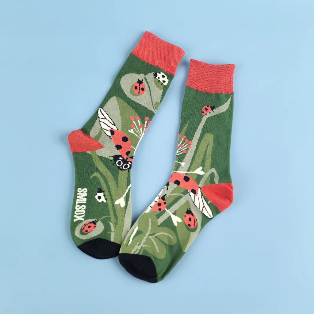 Cotton Blend Ladybird Pattern Mid Calf Unisex Socks